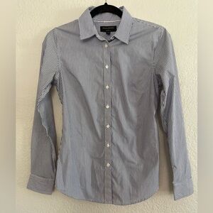 Banana Republic Navy Striped Dress Shirt